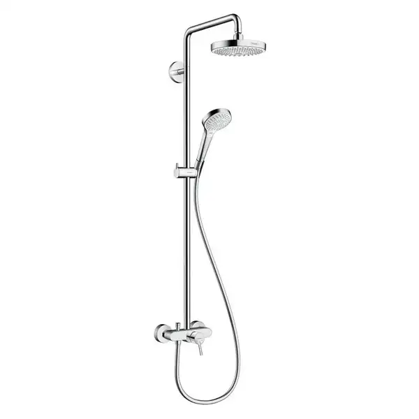 Душевая система Hansgrohe Croma Select S Showerpipe 180 2jet (цвет - хром/белый) (27255400) фото 1 Aquada.com.ua