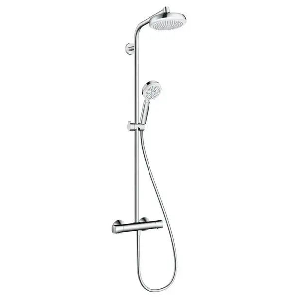 Душова система Hansgrohe Crometta 160 Showerpipe EcoSmart 1jet 9л / хв з термостатом білий / хром (27265400) Душова система Hansgrohe Crometta 160 Showerpipe EcoSmart 1jet 9л / хв з термостатом білий / хром (27265400)