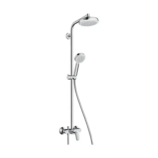 Душова система Hansgrohe Crometta 160 1jet Showerpipe зі змішувачем, білий / хром (27266400)