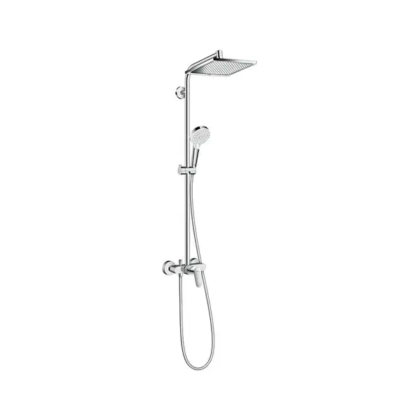 HANSGROHE Душевая система с однорычажным смесителем, хром Crometta E 240 1jet Showerpipe (27284000) фото 1 Aquada.com.ua HANSGROHE Душевая система с однорычажным смесителем, хром Crometta E 240 1jet Showerpipe (27284000) фото 1 Aquada.com.ua
