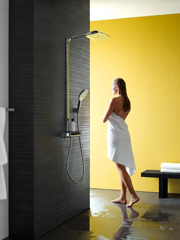 Душевая система с термостатом Hansgrohe Raindance E Showerpipe 360 1jet с ShowerTablet Select 300 (цвет - хром) (27288000) фото 2 Aquada.com.ua Душевая система с термостатом Hansgrohe Raindance E Showerpipe 360 1jet с ShowerTablet Select 300 (цвет - хром) (27288000) фото 2 Aquada.com.ua