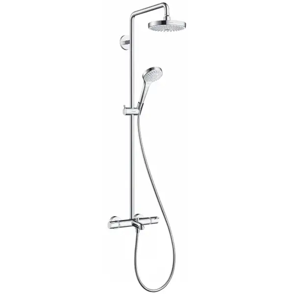 Душевая система с термостатом Hansgrohe Croma Select S Showerpipe 180 2jet (цвет - хром/белый) (27351400) фото 1 Aquada.com.ua Душевая система с термостатом Hansgrohe Croma Select S Showerpipe 180 2jet (цвет - хром/белый) (27351400) фото 1 Aquada.com.ua