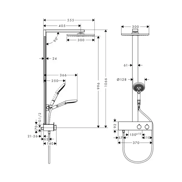 Hansgrohe Raindance E Душова система, хром (27361000)