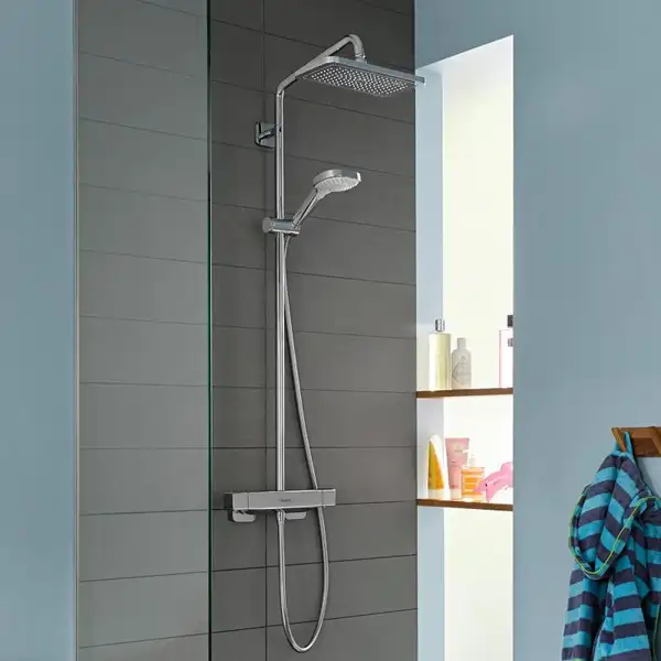 Душевая система с термостатом Hansgrohe Croma E (цвет - хром) (27630000) фото 3 Aquada.com.ua
