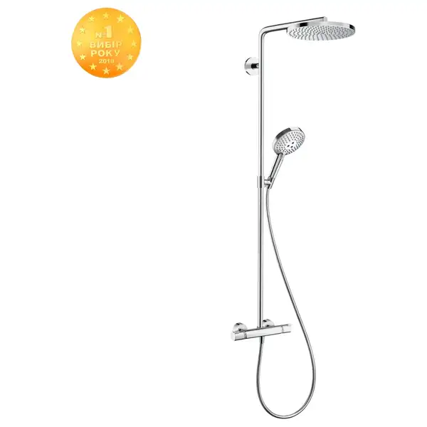 HANSGROHE Душевая система 240 1jet P, Powder Rain, с термостатом, хром Raindance Select S Showerpipe (27633000) фото 1 Aquada.com.ua