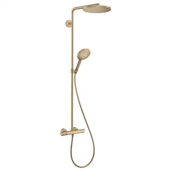 Душевая система с термостатом Hansgrohe Raindance Select S Showerpipe 240 1jet PowderRain (цвет - матовая бронза) (27633140) фото 1 Aquada.com.ua Душевая система с термостатом Hansgrohe Raindance Select S Showerpipe 240 1jet PowderRain (цвет - матовая бронза) (27633140) фото 1 Aquada.com.ua