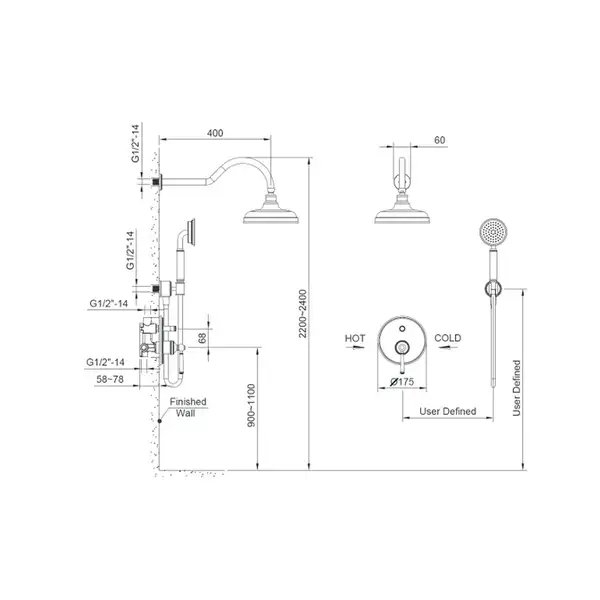 Душевая система скрытого монтажа Imprese Hydrant (цвет - brushed nickel) (ZMK031806110) фото 2 Aquada.com.ua