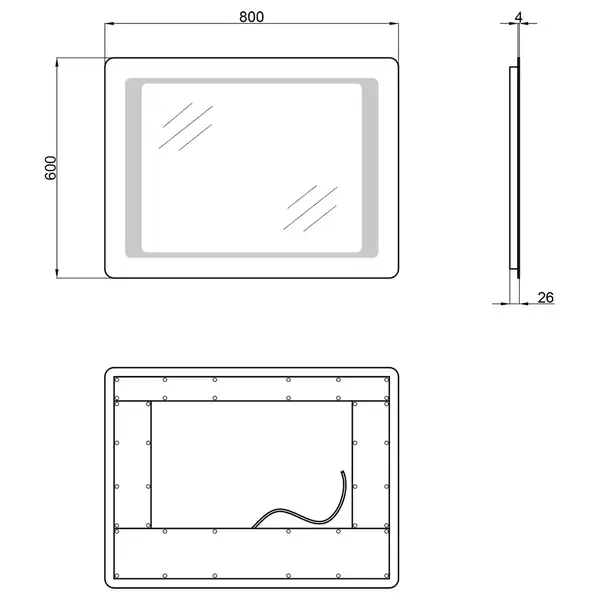Дзеркало Qtap Leo 600х800 QT1178120870100W Дзеркало Qtap Leo 600х800 QT1178120870100W