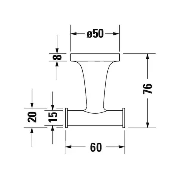 Крючок двойной Duravit Starck T, чёрный матовый (0099304600) фото 3 Aquada.com.ua Крючок двойной Duravit Starck T, чёрный матовый (0099304600) фото 3 Aquada.com.ua