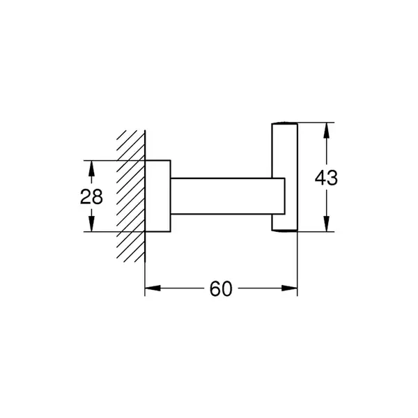 Гачок Grohe Essentials Cube, матовий графіт (40511AL1) Гачок Grohe Essentials Cube, матовий графіт (40511AL1)