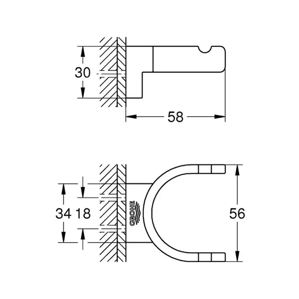 Подвійний гачок Grohe Selection (41049000) Подвійний гачок Grohe Selection (41049000)
