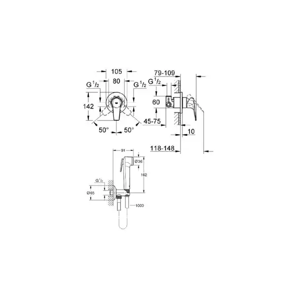 Grohe Комплект BauFlow 2 в 1 для туалета (121646) фото 2 Aquada.com.ua Grohe Комплект BauFlow 2 в 1 для туалета (121646) фото 2 Aquada.com.ua