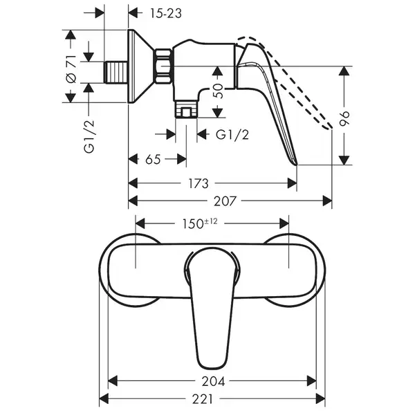 Набор для гигиенического душа Hansgrohe Novus (цвет - хром) (7106000S) фото 2 Aquada.com.ua Набор для гигиенического душа Hansgrohe Novus (цвет - хром) (7106000S) фото 2 Aquada.com.ua