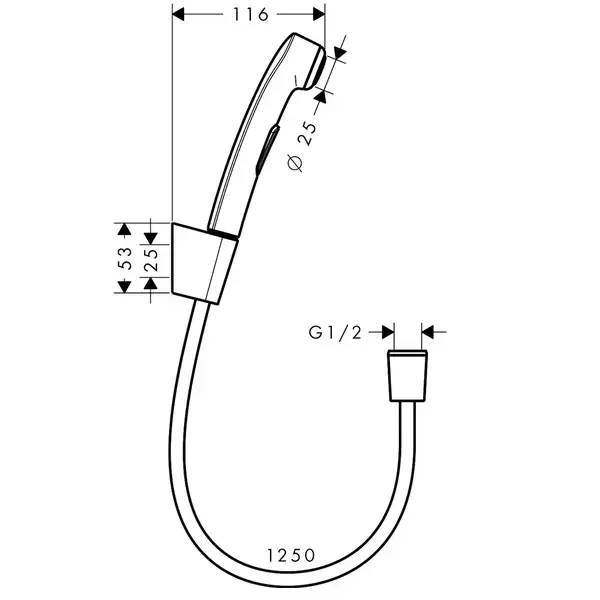 Набор для гигиенического душа Hansgrohe Novus (цвет - хром) (7106000S) фото 3 Aquada.com.ua Набор для гигиенического душа Hansgrohe Novus (цвет - хром) (7106000S) фото 3 Aquada.com.ua