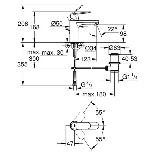 Grohe Eurosmart Cosmopolitan Смеситель для раковины, хром (23325000)