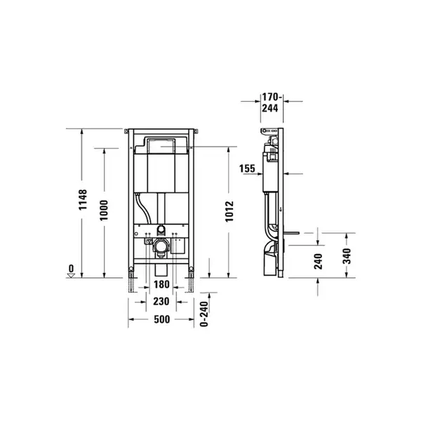 Инсталляция Duravit DuraSystem для подвесного унитаза (WD1001000000) фото 2 Aquada.com.ua