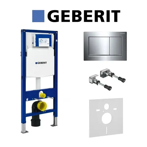 Инсталляция Geberit Duofix (3-в-1) в комплекте с клавишей Sigma 30, хром (111.300.00.5+156.050.00.1+111.815.00.1+115.883.KH.1) фото 1 Aquada.com.ua