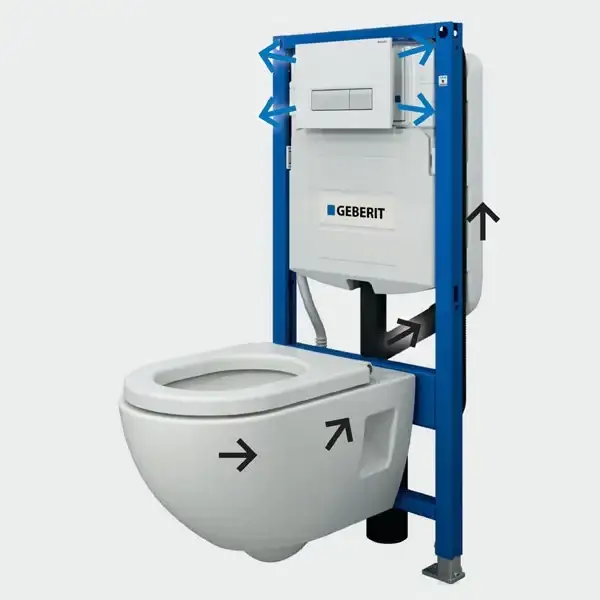 Инсталляция Geberit Duofix (3-в-1) в комплекте с клавишей Sigma 40 (функция поглащения запахов), белый/мат/алюминий (111.370.00.5+156.050.00.1+111.815.00.1+115.600.KQ.1) фото 2 Aquada.com.ua