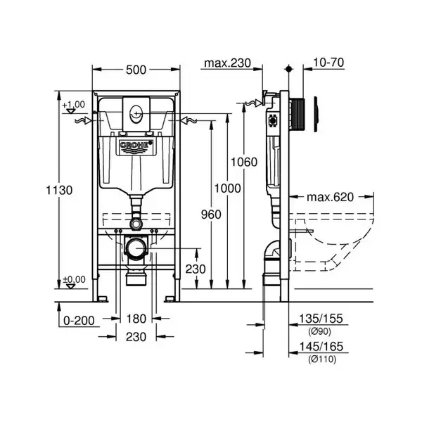 Grohe Rapid SL Інсталяція для унітазу 3в1, біла (38722001) Grohe Rapid SL Інсталяція для унітазу 3в1, біла (38722001)