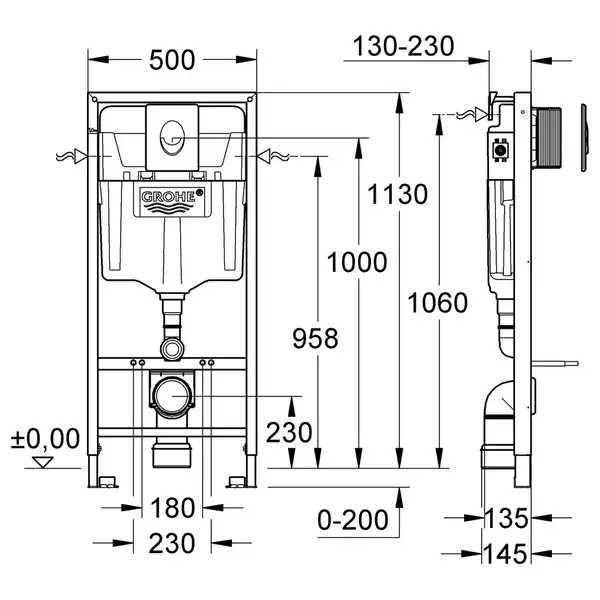 Grohe Rapid SL Інсталяція для унітазу 3в1, біла (38722001) Grohe Rapid SL Інсталяція для унітазу 3в1, біла (38722001)