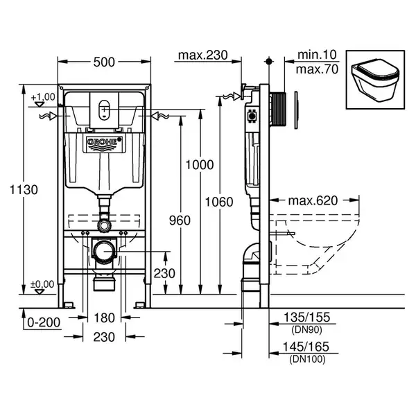 Grohe Rapid SL Система инсталляции 3 в 1, хром (38772001) Grohe Rapid SL Система инсталляции 3 в 1, хром (38772001)