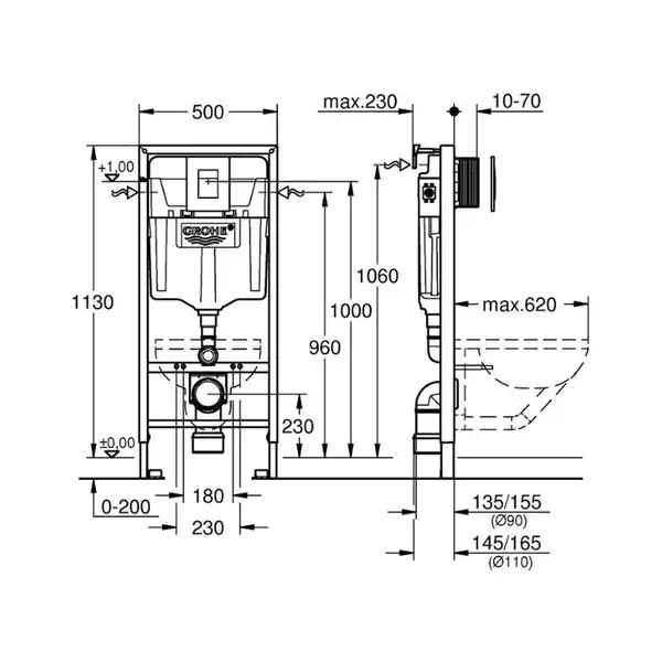 Grohe Rapid SL Система инсталляции 3 в 1, хром (38772001) Grohe Rapid SL Система инсталляции 3 в 1, хром (38772001)