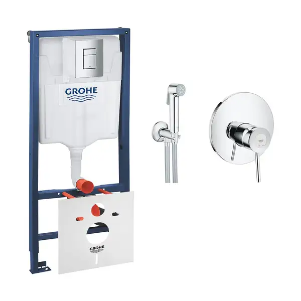 Комплект Grohe инсталляция Rapid SL 38772001 + набор для гигиенического душа со смесителем BauClassic 2904800S (387720012904800S) Комплект Grohe инсталляция Rapid SL 38772001 + набор для гигиенического душа со смесителем BauClassic 2904800S (387720012904800S)