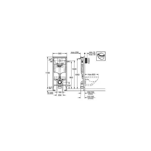 Grohe Rapid SL Инсталляция для унитаза, хром (39504000)