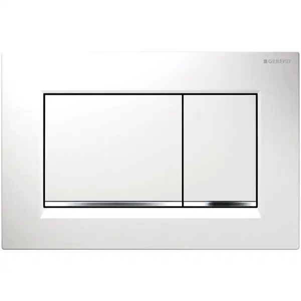 GEBERIT SIGMA 30 cмывная клавиша, двойной смыв, белый/хром глянцевый/белый (115.883.KJ.1) фото 1 Aquada.com.ua