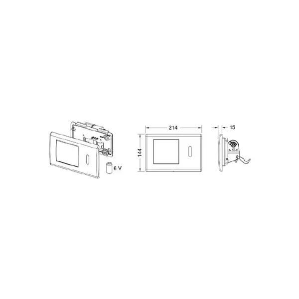 TECEplanus 6v batterie панель смыва с ифракрасным датчиком (хром глянцевый) (9240351) фото 2 Aquada.com.ua