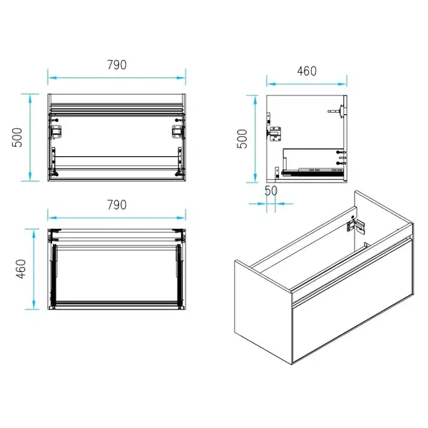 Тумба с раковиной 80 см Devit Up, белый (0W21120W) фото 2 Aquada.com.ua
