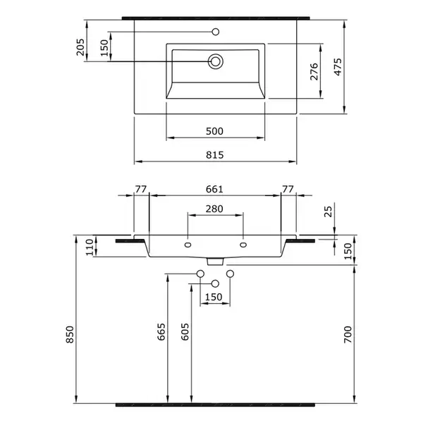 Тумба с раковиной 80 см Devit Up, белый (0W21120W) фото 3 Aquada.com.ua
