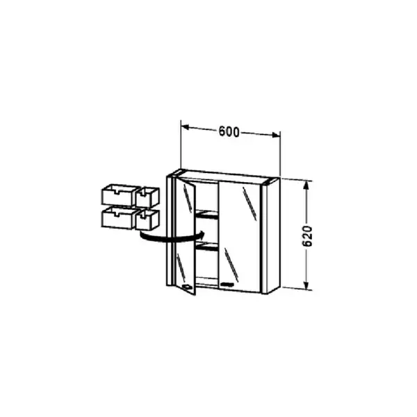 Зеркальный шкафчик Duravit 2nd Floor 620x600 (2F965108585) фото 2 Aquada.com.ua Зеркальный шкафчик Duravit 2nd Floor 620x600 (2F965108585) фото 2 Aquada.com.ua