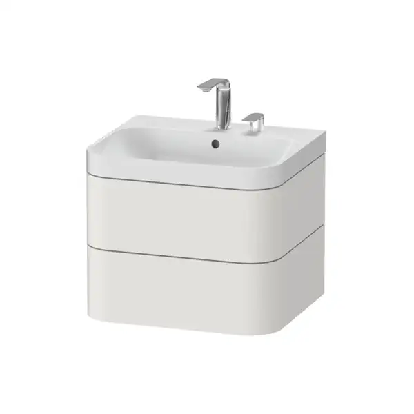 Тумба подвесная с раковиной c-shaped Duravit Happy D.2 Plus 57,5 х 49 см, cкандинавский белый шелковисто-матовый лак (HP4345O3939) фото 1 Aquada.com.ua Тумба подвесная с раковиной c-shaped Duravit Happy D.2 Plus 57,5 х 49 см, cкандинавский белый шелковисто-матовый лак (HP4345O3939) фото 1 Aquada.com.ua