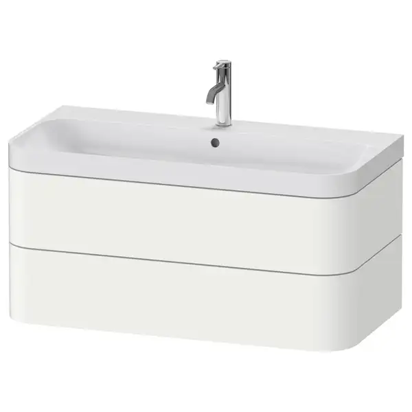 Тумба подвесная с раковиной c-shaped Duravit Happy D.2 Plus 97,5 х 49 см, белый шелковисто-матовый лак (HP4348O3636) фото 1 Aquada.com.ua Тумба подвесная с раковиной c-shaped Duravit Happy D.2 Plus 97,5 х 49 см, белый шелковисто-матовый лак (HP4348O3636) фото 1 Aquada.com.ua