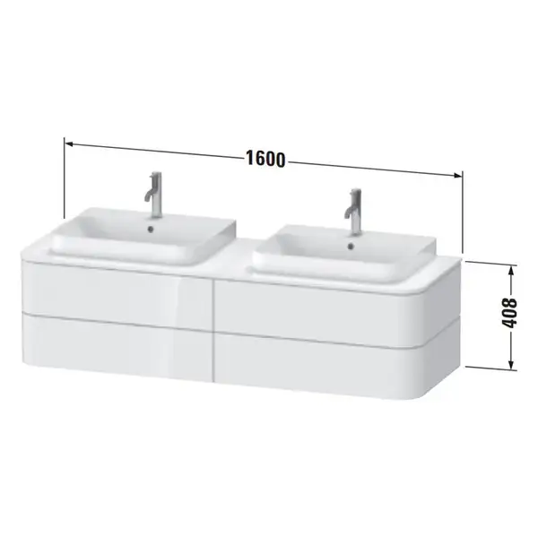 Тумбочка для подвесной консоли Duravit Happy D.2 Plus 160 х 55 см, лён (HP4964B7575) фото 2 Aquada.com.ua Тумбочка для подвесной консоли Duravit Happy D.2 Plus 160 х 55 см, лён (HP4964B7575) фото 2 Aquada.com.ua