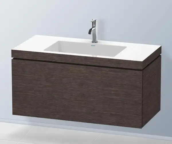 DURAVIT VERO AIR тумба 100*48см, с раковиной, без перелива, с 1м отверстием под смеситель, цвет дуб тёмный брашированный (72) (LC6918O7272) фото 1 Aquada.com.ua