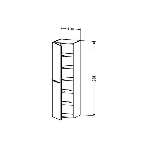 Пенал, петли слева Duravit X-Large 400 х 358 х 1760 мм (XL1136L2222) фото 2 Aquada.com.ua