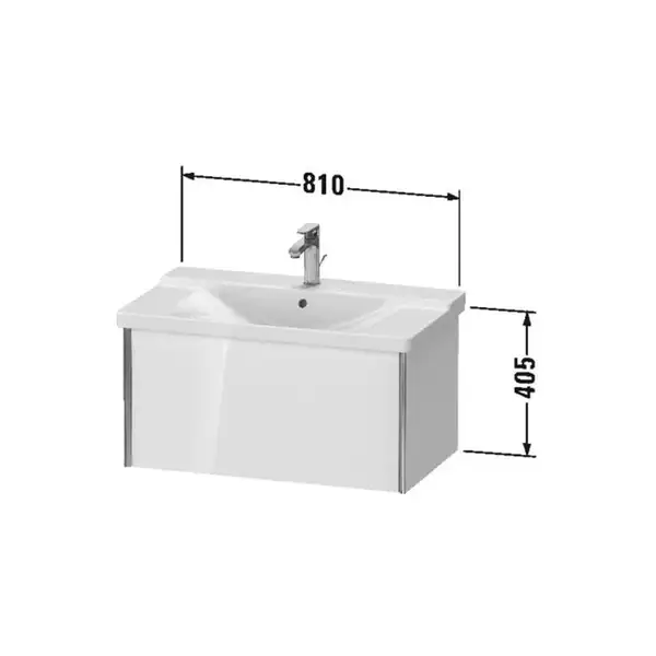 Тумба подвесная под раковину Duravit XViu 81 x 46,9 см, орех тёмный (XV40160B121) фото 2 Aquada.com.ua