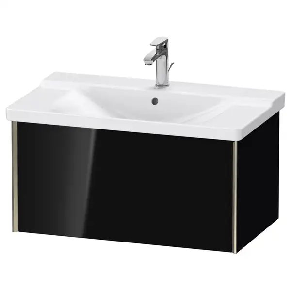 Тумба подвесная под раковину Duravit XViu 81 x 46,9 см, чёрный глянцевый (XV40160B140) фото 1 Aquada.com.ua