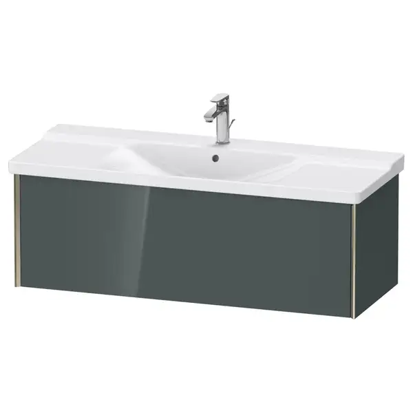 Тумба подвесная под раковину Duravit XViu 121 x 46,9 см, доломитово-серый глянцевый лак (XV40180B138) фото 1 Aquada.com.ua