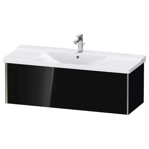 Тумба подвесная под раковину Duravit XViu 121 x 46,9 см, чёрный глянцевый (XV40180B140) фото 1 Aquada.com.ua