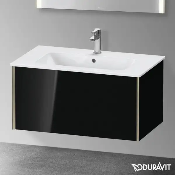 Тумба подвесная под раковину Duravit XViu 81 x 48 см, чёрный глянцевый (XV40260B140) фото 2 Aquada.com.ua