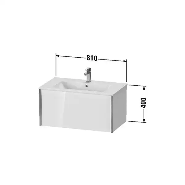 Тумба подвесная под раковину Duravit XViu 81 x 48 см, орех брашированный (XV40260B169) фото 2 Aquada.com.ua