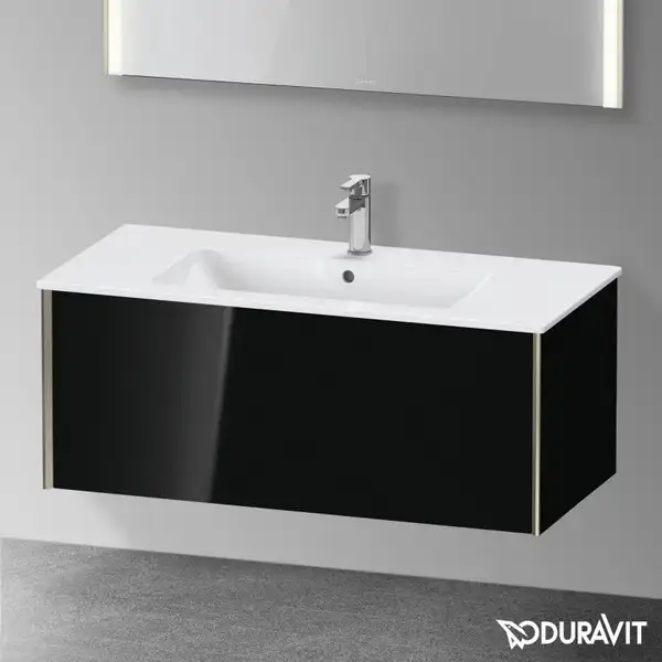 Тумба подвесная под раковину Duravit XViu 101 x 48 см, чёрный глянцевый (XV40270B140) фото 2 Aquada.com.ua