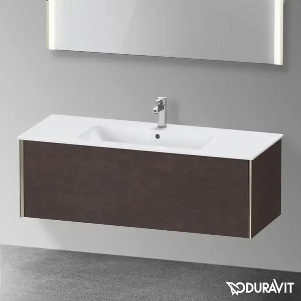 Тумба подвесная под раковину Duravit XViu 121 x 48 см, дуб тёмный брашированный (XV40280B172) фото 2 Aquada.com.ua