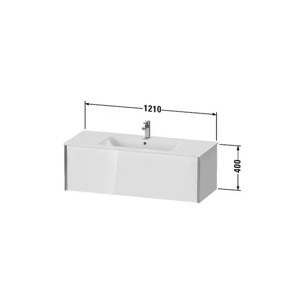 Тумба подвесная под раковину Duravit XViu 121 x 48 см, дуб тёмный брашированный (XV40280B172) фото 3 Aquada.com.ua