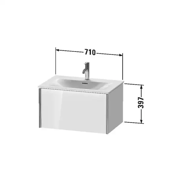 Тумба подвесная под раковину Duravit XViu 71 x 48 см, белый глянцевый (XV40330B122) фото 3 Aquada.com.ua Тумба подвесная под раковину Duravit XViu 71 x 48 см, белый глянцевый (XV40330B122) фото 3 Aquada.com.ua