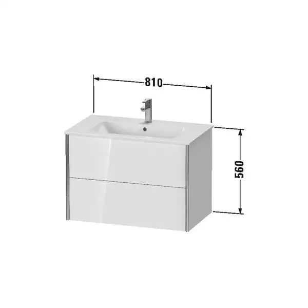 Тумба подвесная под раковину Duravit XViu 81 x 48 см, белый глянцевый (XV41260B122) фото 3 Aquada.com.ua