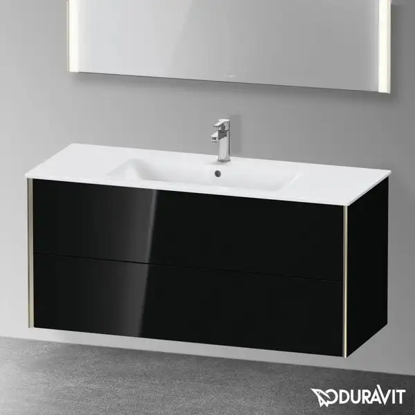 Тумба подвесная под раковину Duravit XViu 121 x 48 см, чёрный глянцевый (XV41280B140) фото 2 Aquada.com.ua Тумба подвесная под раковину Duravit XViu 121 x 48 см, чёрный глянцевый (XV41280B140) фото 2 Aquada.com.ua